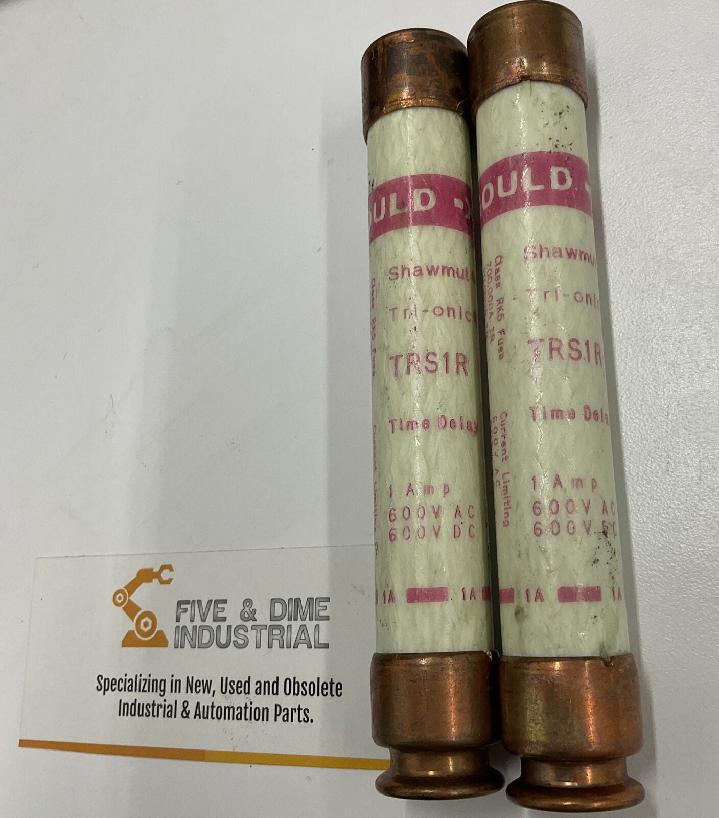 Gould Shawmut Tri-Onic TRS1R Lot of 2 Time Delay Fuses (CL112)