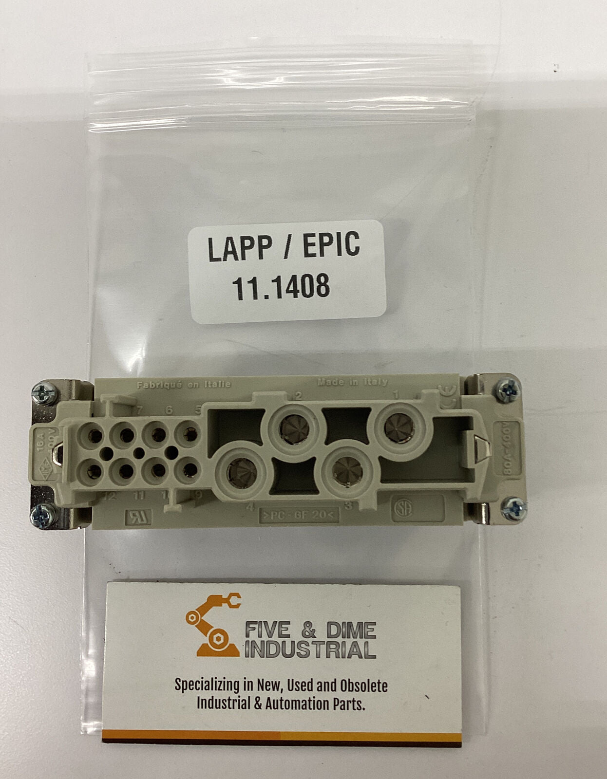 Lapp/Epic  11.1408  8+4 Female Insert Connector  600V (YE244)