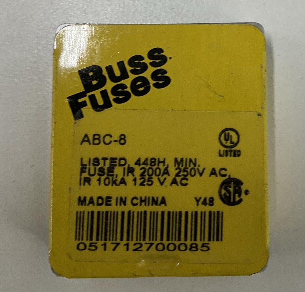 Bussmann ABC-8 Buss New Box of 5 Fuses 1 Amp 250V (BL147) - 0