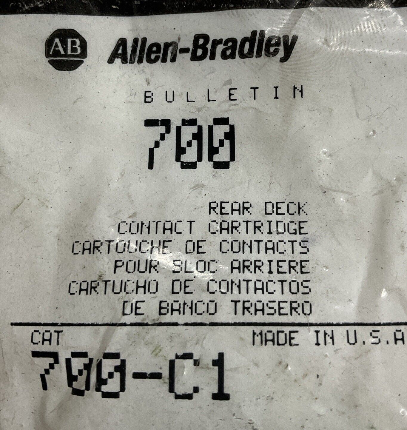 Allen Bradley 700-C1 Ser. A  Rear Deck Contact Cartridge (RE162)