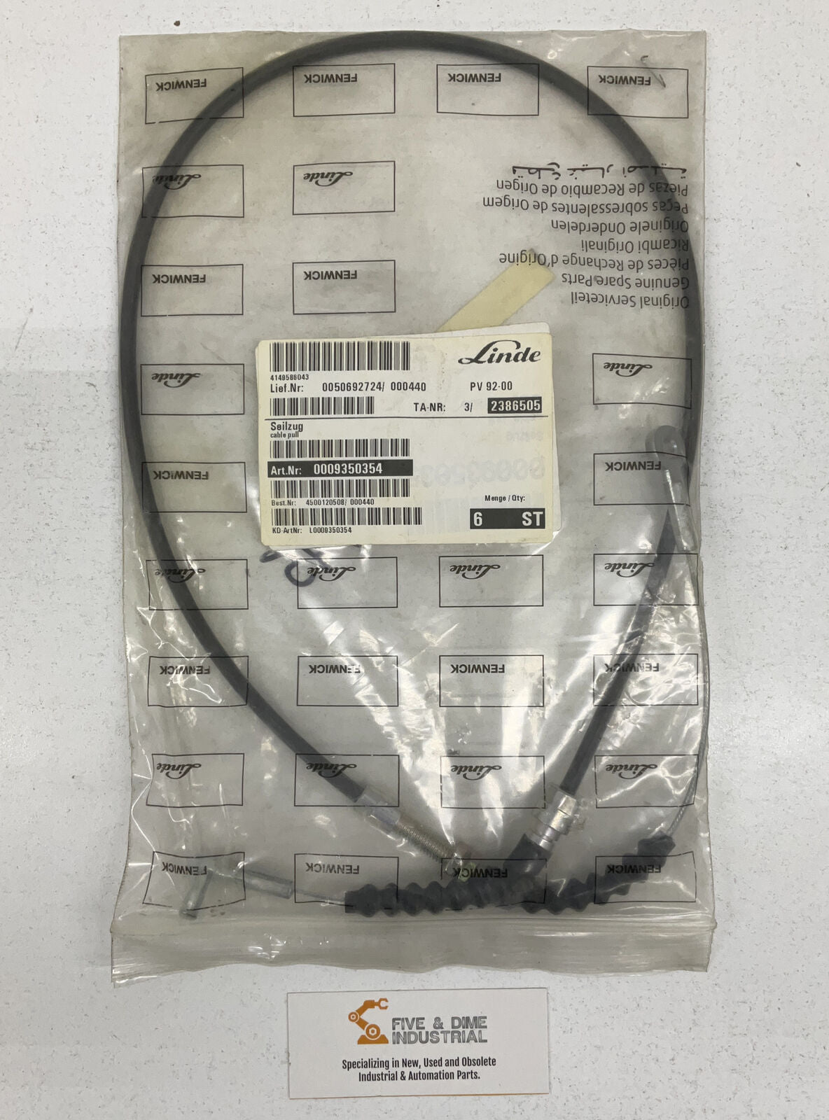 Linde 009350354 Bowden Cable  (CBL126)