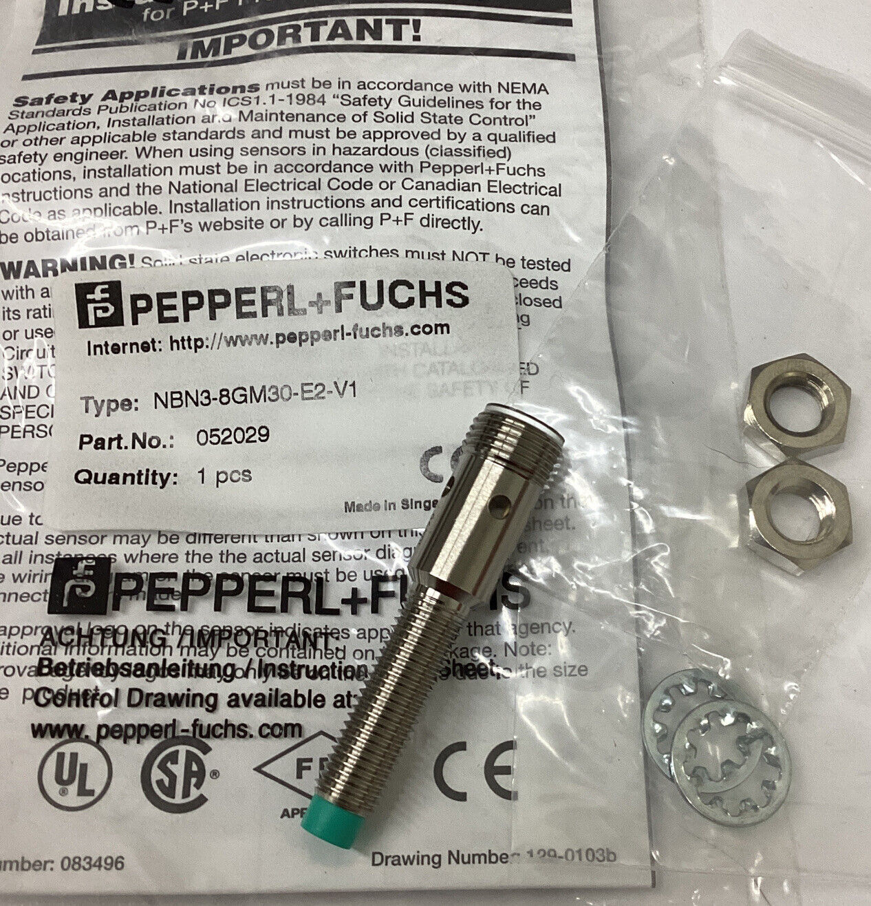 Pepperl Fuchs 052029/NBN3-8GM30-E2V1 Proximity Sensory (GR209)