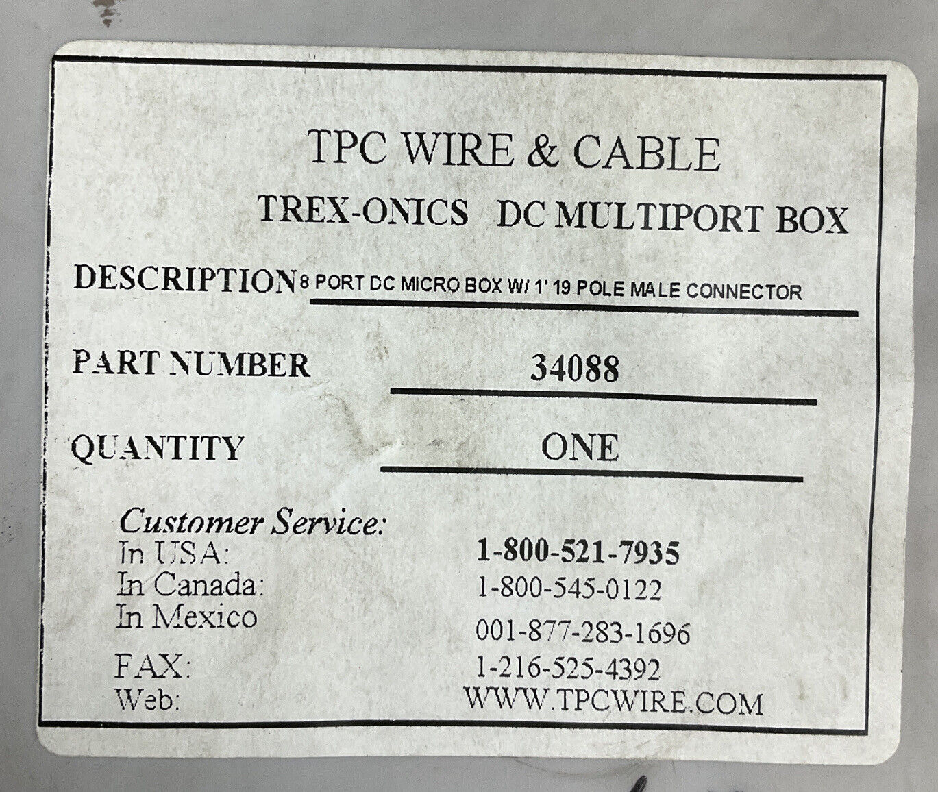TPC Wire & Cable 34086 8-Port DC Micro Junction Box   (BK113)