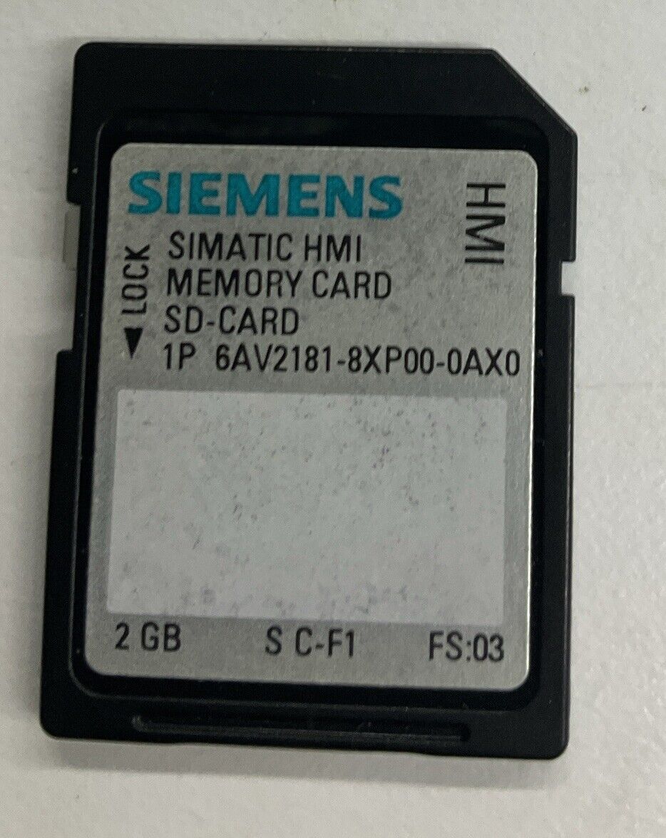 Siemens 6AV2181-8XP00-0AX0 2GB HMI Memory Card (BL304)