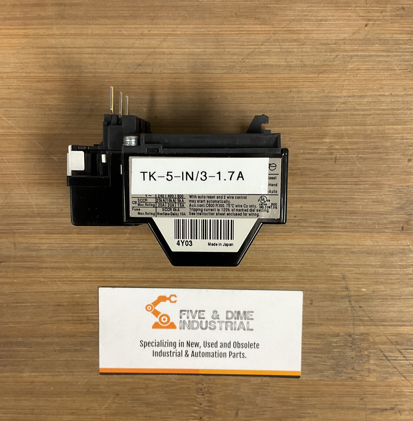 Fuji Electric TK-5-1N/3-1.7 A New Thermal Overload Relay (GR107)