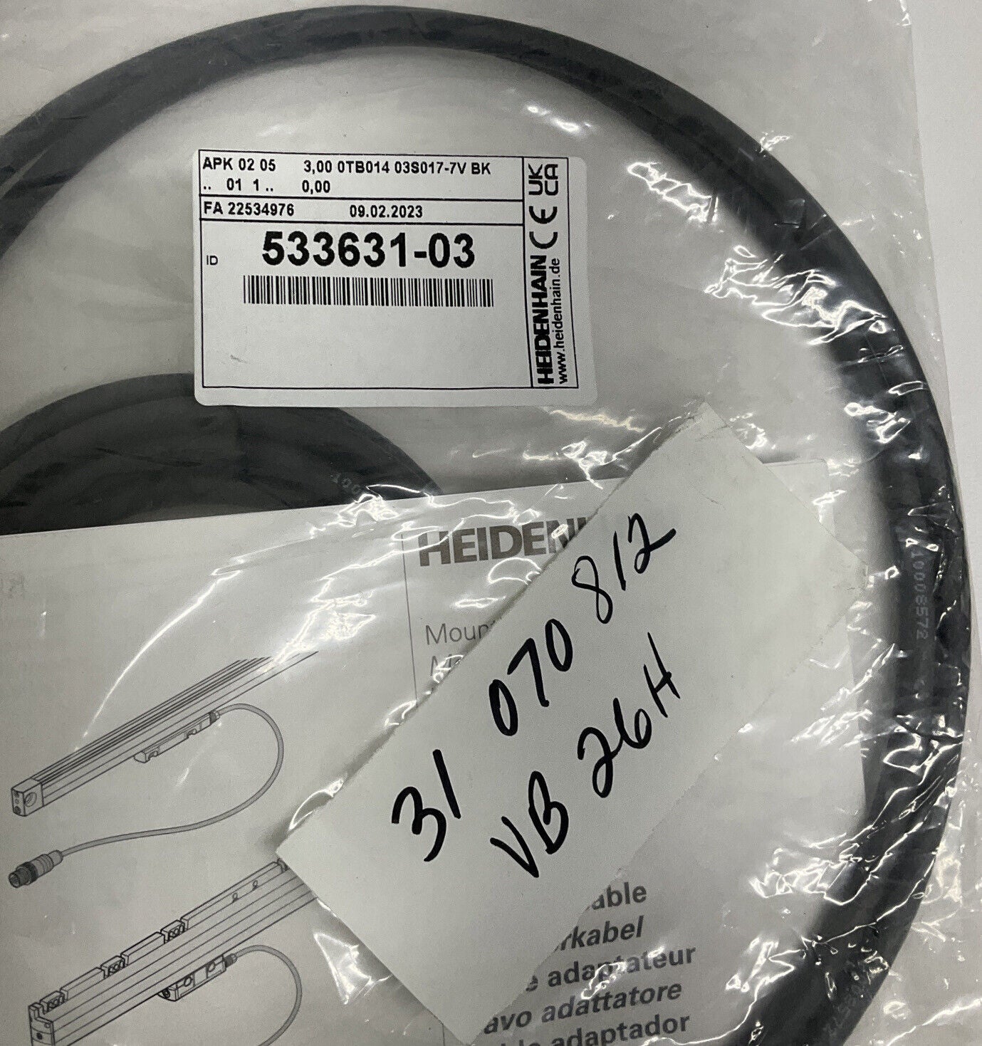 Heidenhain 533631-03 Linear Encoder Cable Assembly 3-Meters (CBL109)