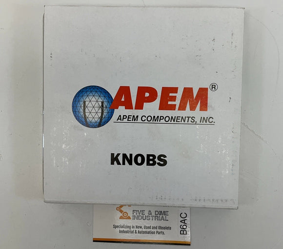 APEM MPKES90B1/4 Fluted Control Knobs Black 1/4" Shaft w/ Skirt(lot of 25)