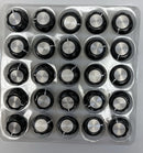 APEM MPKES90B1/4 Fluted Control Knobs Black 1/4" Shaft w/ Skirt(lot of 25)-3