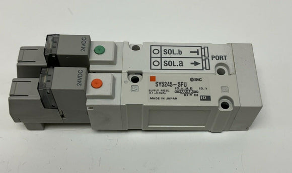 SMC SY5245-5FU Pneumatic Dual Solenoid Valve 24VDC