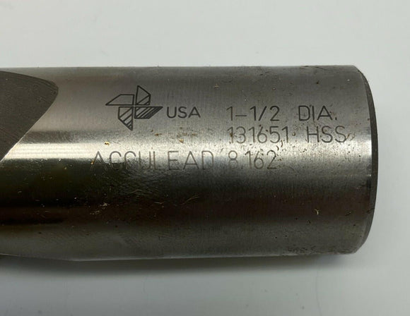 Brubaker 774783 1-1/2" Diameter x 1-1/4" Shank 3 Flute End Mill HSS
