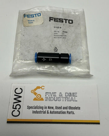 Festo H-QS-6 6mm OD Non-Return / One-Way Check Valve
