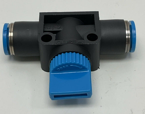 Festo HE-2-QS-8 8mm Inline Push-to-Connect Shut-Off Valve 153468