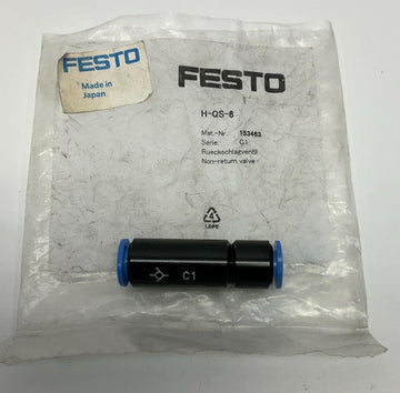 Festo H-QS-6 6mm OD Non-Return / One-Way Check Valve - 0
