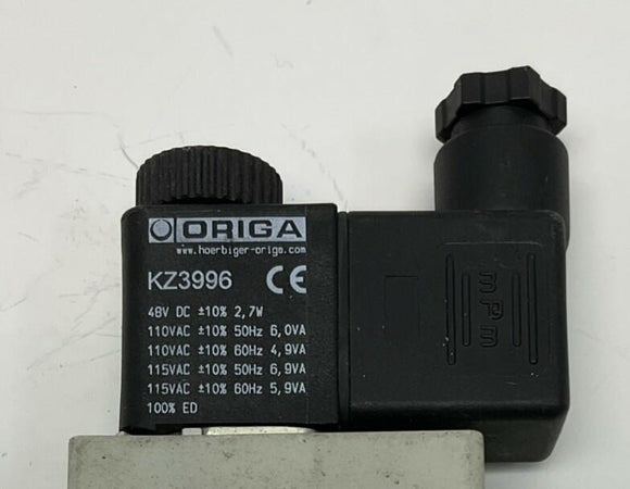 Hoerbiger Origa PD40665-5773 Control Valve with KZ3996 Solenoid 48VDC, 115VAC
