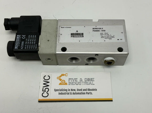 Hoerbiger Origa PD40665-5773 Control Valve with KZ3996 Solenoid 48VDC, 115VAC