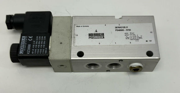 Hoerbiger Origa PD40665-5773 Control Valve with KZ3996 Solenoid 48VDC, 115VAC