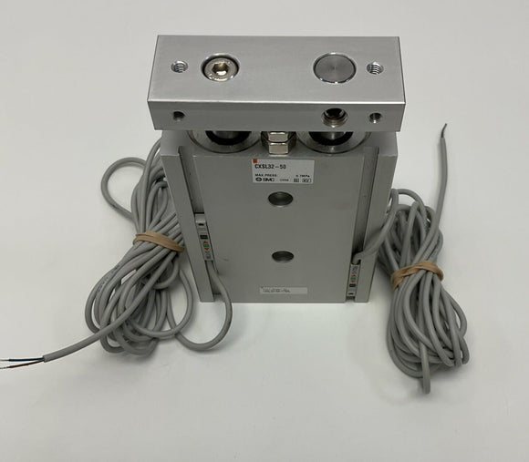 SMC CXSL32-50 Dual Rod Guided Air Cylinder w/ D-Y7BA Reed Switches
