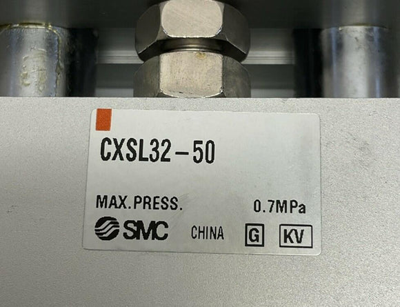 SMC CXSL32-50 Dual Rod Guided Air Cylinder w/ D-Y7BA Reed Switches