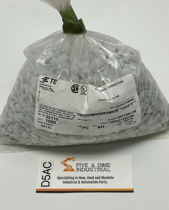 TE Connectivity Amp 35115 Single End Crimp Connector 14-22 AWG. pack of 1000