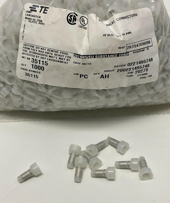 TE Connectivity Amp 35115 Single End Crimp Connector 14-22 AWG. pack of 1000