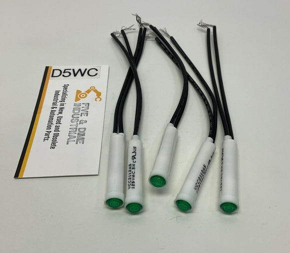 VCC 2112A5 Neon Green Panel Mount Indicator Lamp 125VAC. (5-Pack)