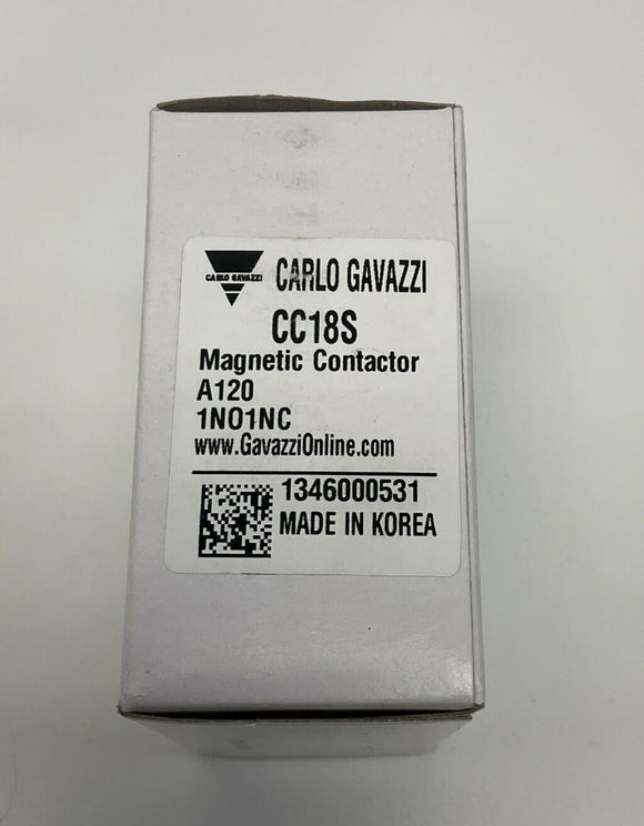 Carlo Gavazzi CC18S Magnetic Contactor 120VAC Coil, 18A