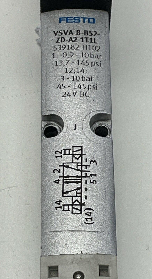 Festo VSVA-B-B52-ZD-A2-1T1L / 539182 24VDC Solenoid Pneumatic Valve