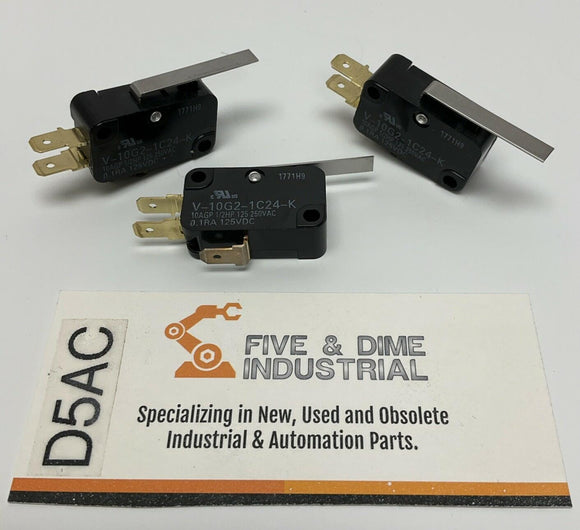 Omron V-10G2-1C24-K Snap Action Switch SPDT, 10-Amp @ 250VAC, 100mA @ 125VDC