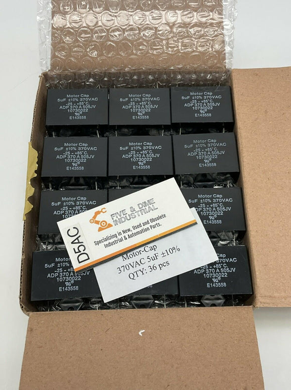 Motor Cap 10730022 / ADP 370A505JV 5uF 370VAC Motor Run Capacitor Package of 36