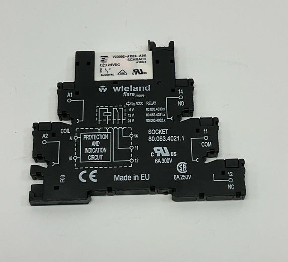 Wieland 80.063.4021.1 Relay Socket with Schrack V23092-A1024-A301
