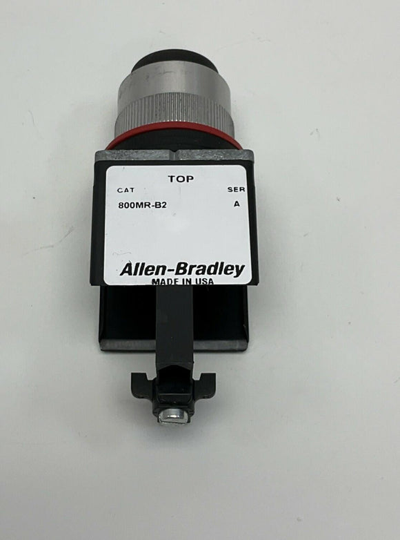 Allen Bradley 800MR-B2 Small Round Black Push Button, Extended Head