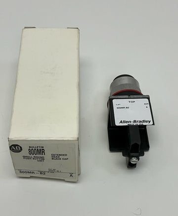 Allen Bradley 800MR-B2 Small Round Black Push Button, Extended Head - 0