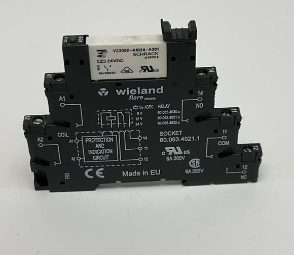 Wieland 80.063.4021.1 Relay Socket with Schrack V23092-A1024-A301