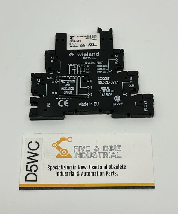 Wieland 80.063.4021.1 Relay Socket with Schrack V23092-A1024-A301