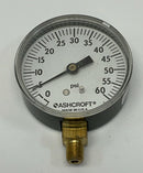 Ashcroft 25W1005-60 2-1/2" 60PSI Gauge 1/8" NPT Brass Lower-2