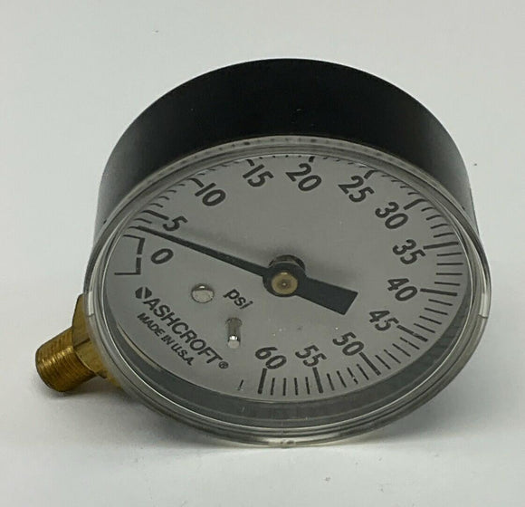 Ashcroft 25W1005-60 2-1/2" 60PSI Gauge 1/8" NPT Brass Lower