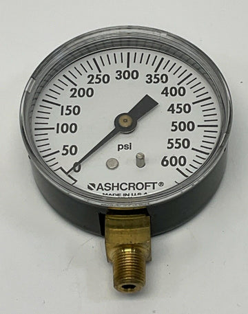 Ashcroft 25W1005-600 2-1/2" 600 PSI Gauge, 1/8" NPT Brass Lower - 0
