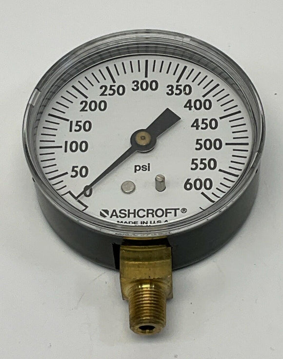 Ashcroft 25W1005-600 2-1/2" 600 PSI Gauge, 1/8" NPT Brass Lower