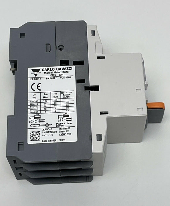 Carlo Gavazzi GMS-32H-17A Manual Motor Starter 11-17 Amps
