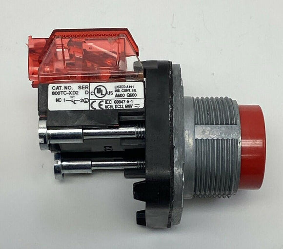 Allen Bradley 800TC-XD2 Contact Block with Red Push Button