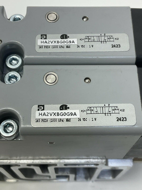 Parker HA2VXBG0G9A 2X's Double Solenoid 4-way 2-Pos. Valves w/ DBL  Address Base