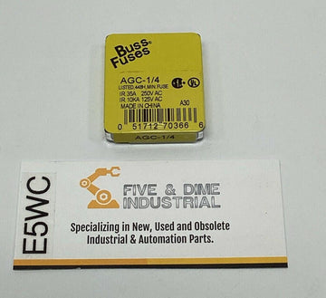 Bussmann AGC-1/4 Buss 1/4-Amp Fuses 125/250V. 5-Pack
