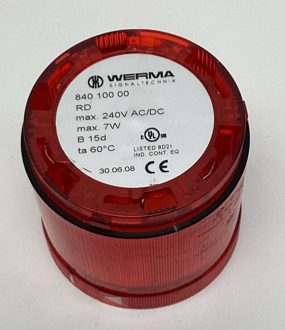 Werma 840-100-00 Red Signal Tower Stack Light Housing 240V AC/DC Max