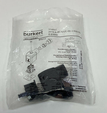 Burkert 314802 Fluid Control Systems Sol Valve Plug 2518-A-BCS/UC-00-3-N50-00-0 - 0