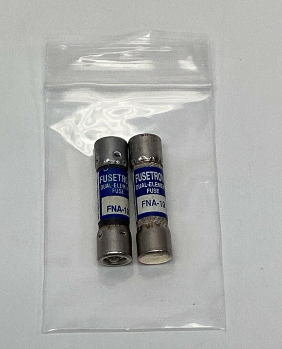 Bussmann Fusetron FNA-10 Lot of 2 Dual Element Fuses 10-Amp, 125V