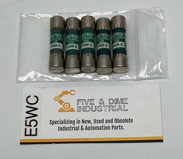 Bussmann Fusetron FNM-5 Dual Element Fuses 5-Amp, 250VAC.Lot of 5