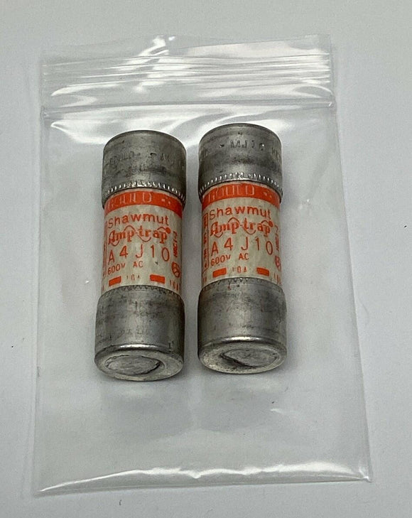Gould Shawmut A4J10 Class J Fast Acting 10-Amp Fuse, 600V, 300VDC Lot of 2