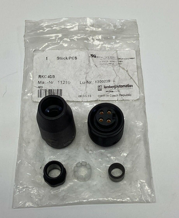 Lumberg Automation RKC-40/9 Field Connector, Female Straight 4-Pin 230V AC/DC 9A