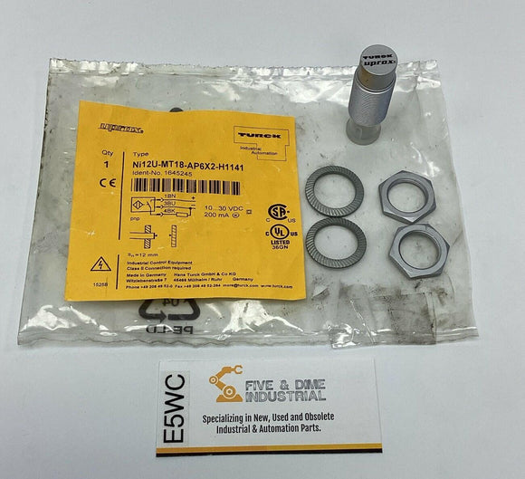 Turck Ni12U-MT18-AP6X2-H1141 Proximity Sensor 10-30VDC, PNP 1645245
