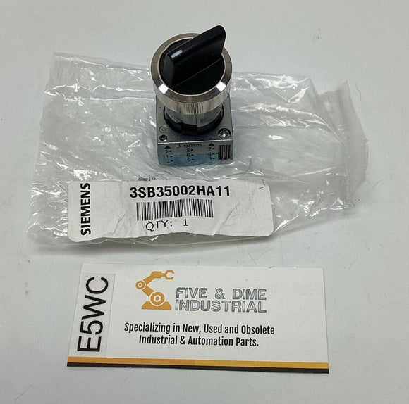 Siemens 3SB35002HA11 Maintained Selector Switch, Black